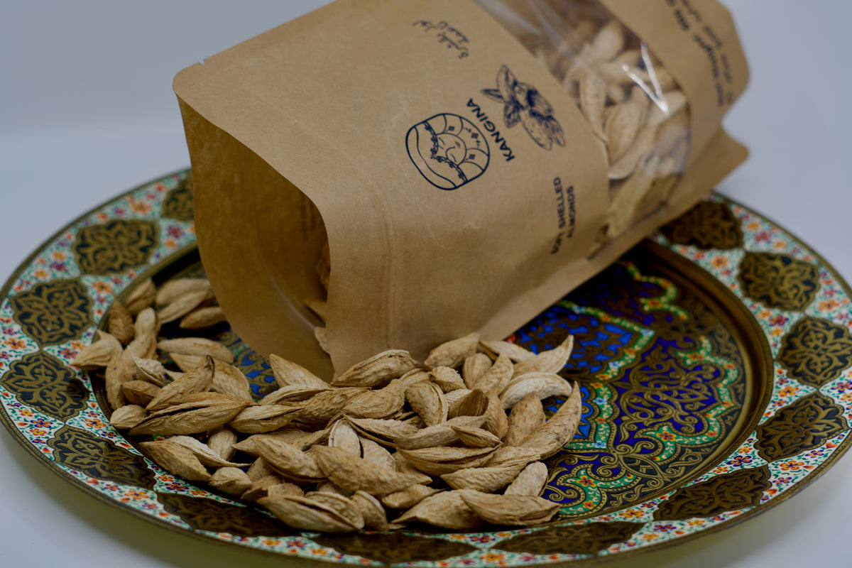 Kangina Soft Shell Almonds – Afghan Badam Kaghazi | Raw & Natural | 250g (0.55 lb) & 500g (1.1 lb)