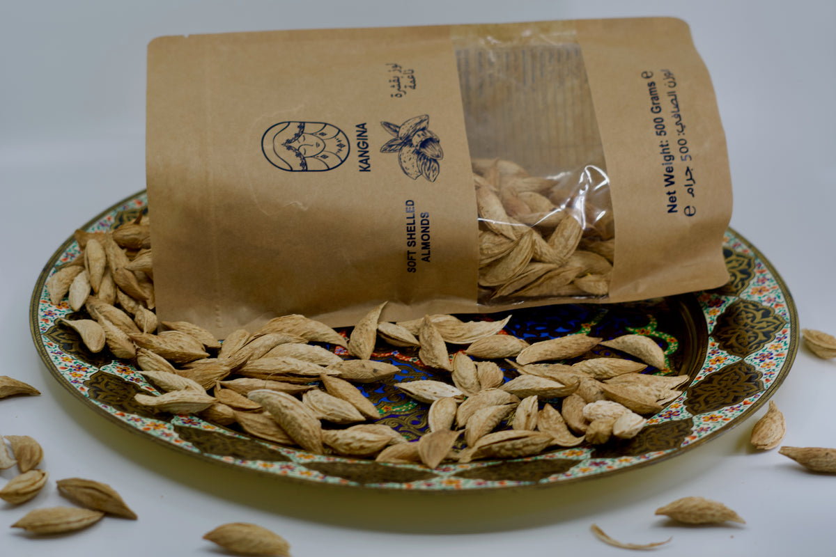 Kangina Soft Shell Almonds – Afghan Badam Kaghazi | Raw & Natural | 250g (0.55 lb) & 500g (1.1 lb)
