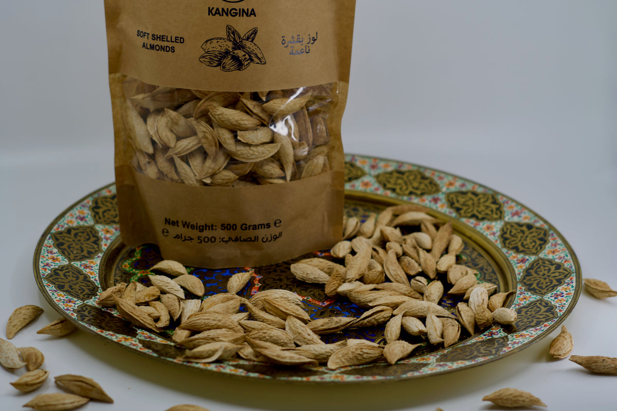 Kangina Soft Shell Almonds – Afghan Badam Kaghazi | Raw & Natural | 250g (0.55 lb) & 500g (1.1 lb)