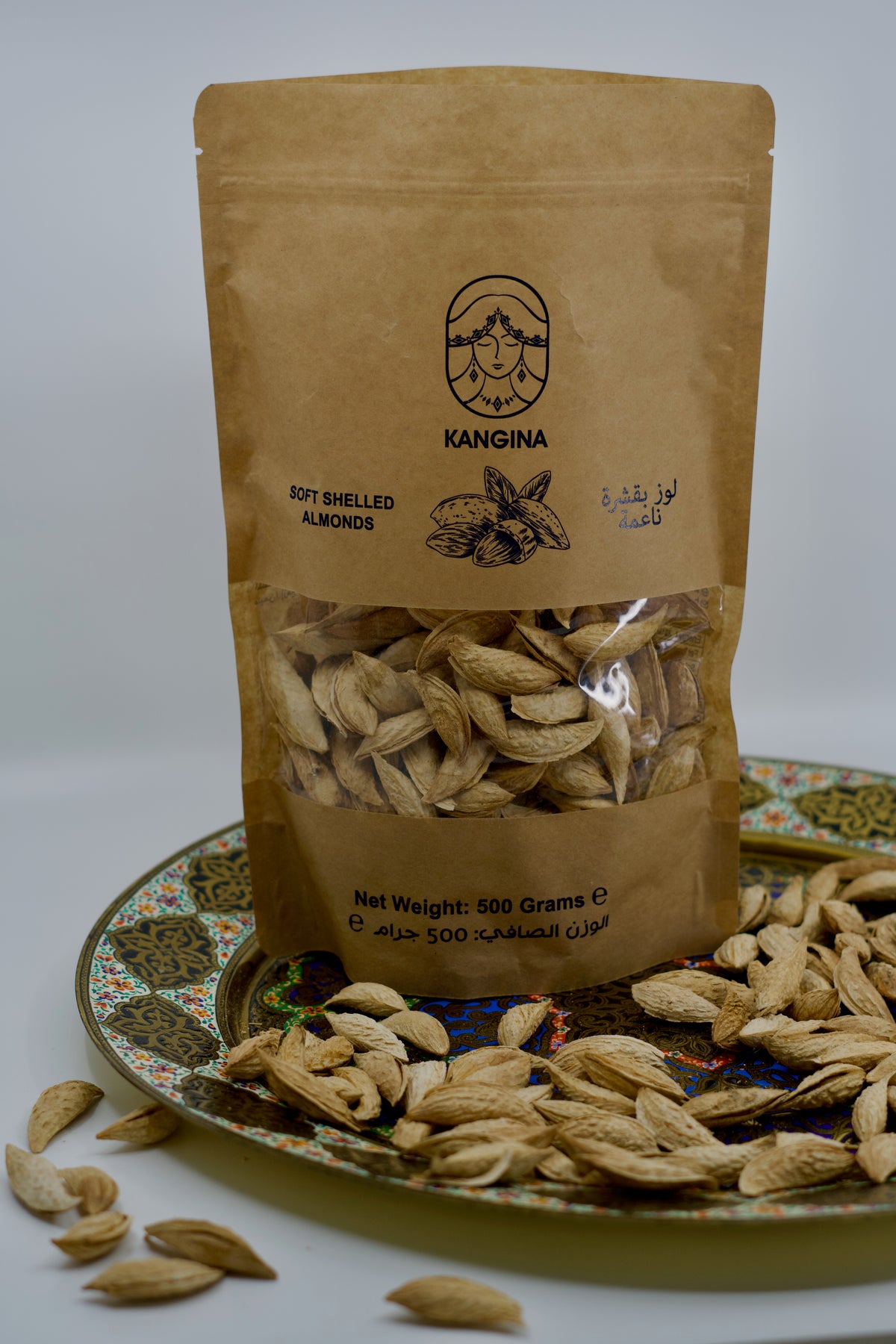 Kangina Soft Shell Almonds – Afghan Badam Kaghazi | Raw & Natural | 250g (0.55 lb) & 500g (1.1 lb)