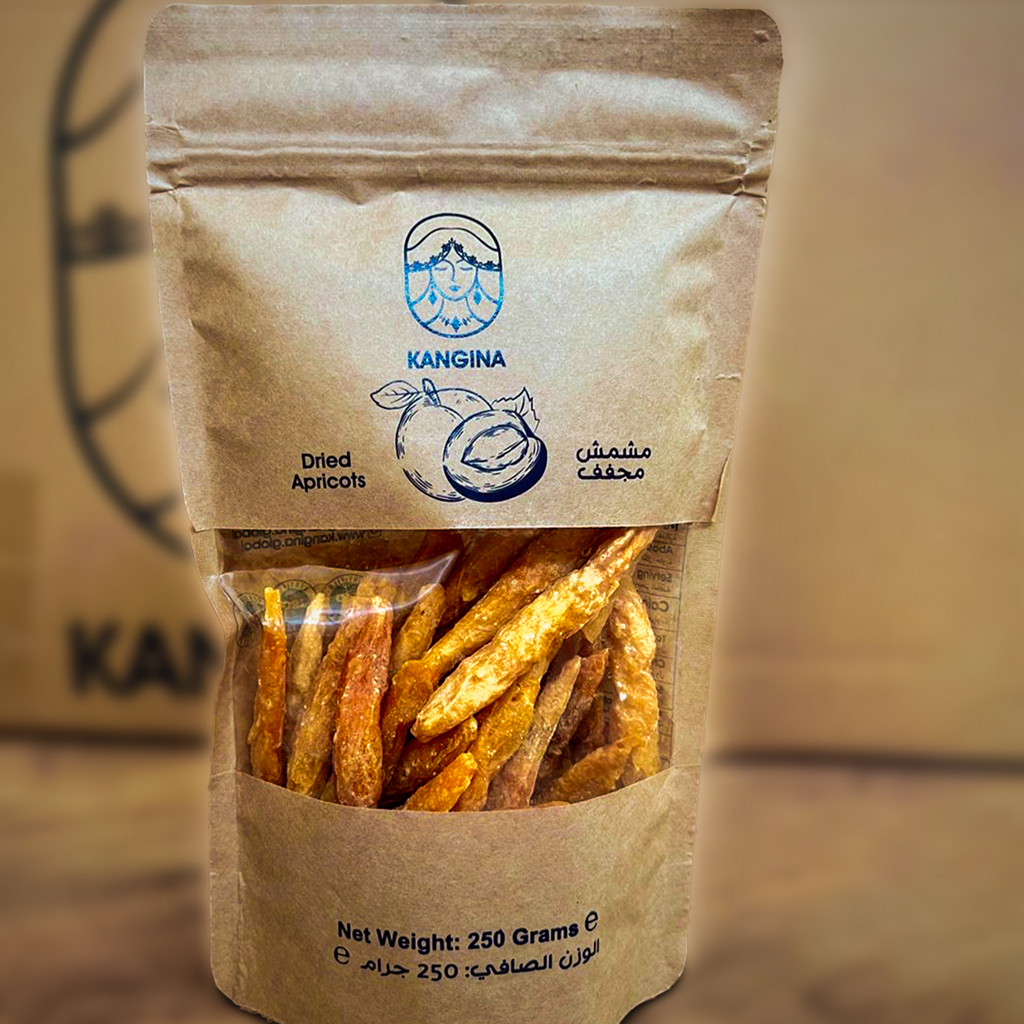 Kangina Seedless Dried Apricot – Afghan Kishta Chapa Namak | Soft & Natural | 250g (0.55 lb)